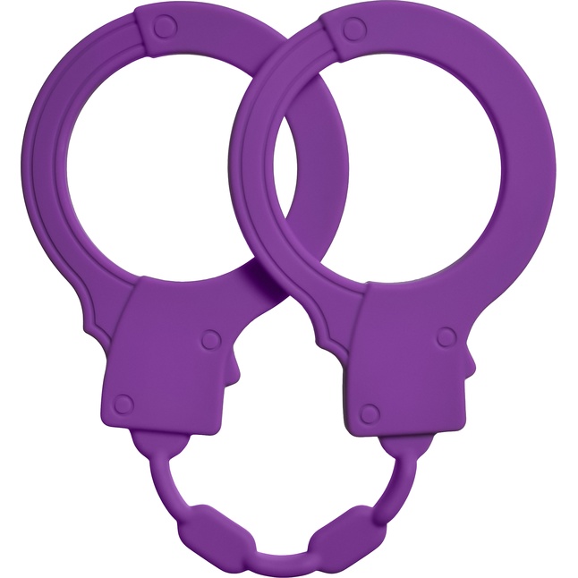 Фиолетовые силиконовые наручники Stretchy Cuffs Purple - Emotions