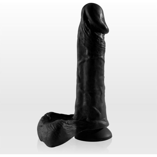 Чёрный фаллоимитатор Sitabella с присоской - 17,8 см - Real Toys Collection