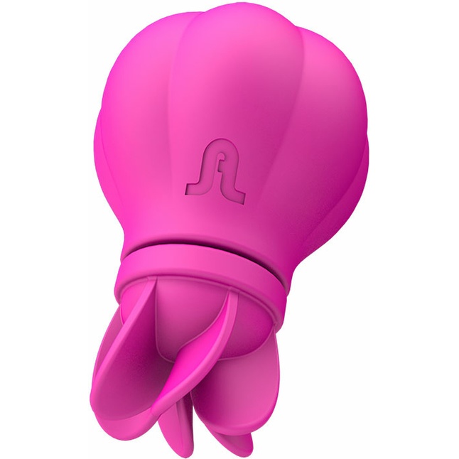 Розовый клиторальный стимулятор Caress с 5 заменяемыми насадками. Фотография 2.