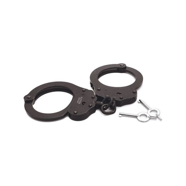 Наручники из темного металла A88B Handcuffs With Chain. Фотография 2.