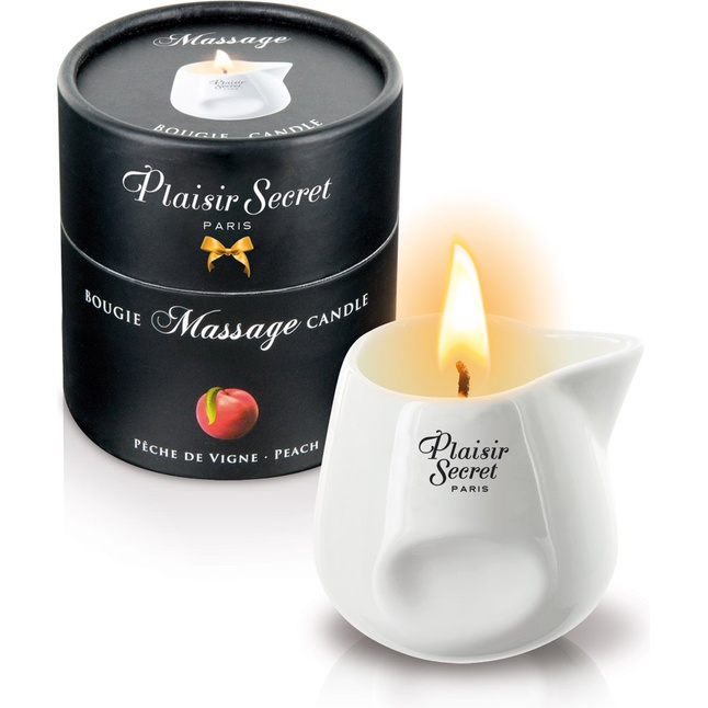 Массажная свеча с ароматом персика Bougie Massage Gourmande Pêche - 80 мл