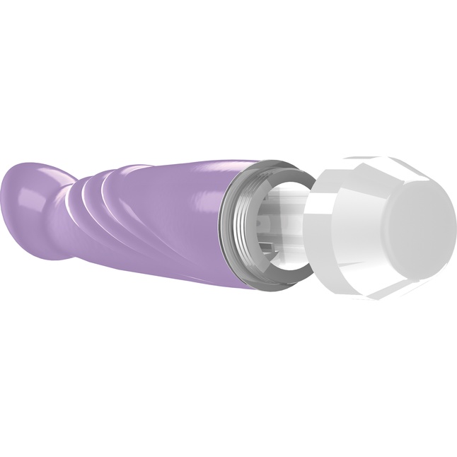 Фиолетовый вибратор Livvy со скошенной головкой - 15,5 см - Loveline. Фотография 2.