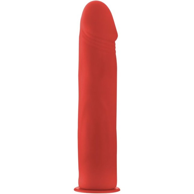 Красный страпон Deluxe Silicone Strap On 8 Inch - 20 см - Ouch!. Фотография 2.
