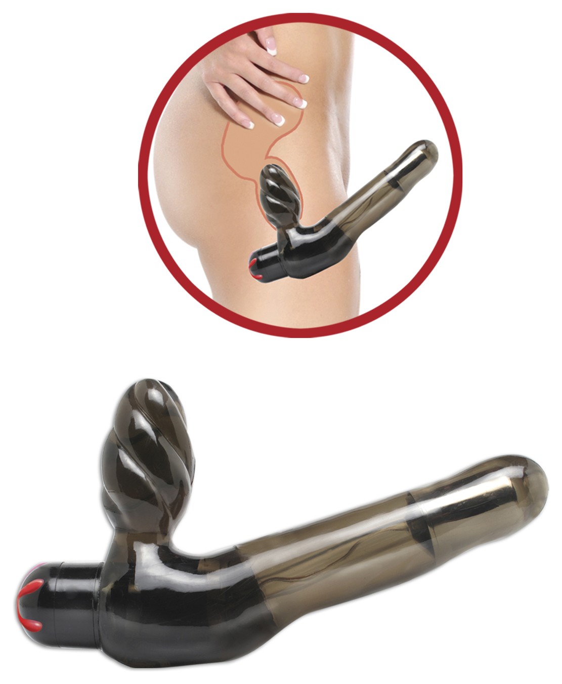 Купить безремневой страпон с вагинальной пробкой и вибратором Vibrating  Strapless Strap-On 18 см - 7x7.ru. Цена - 4220 руб. | PD3883-24.