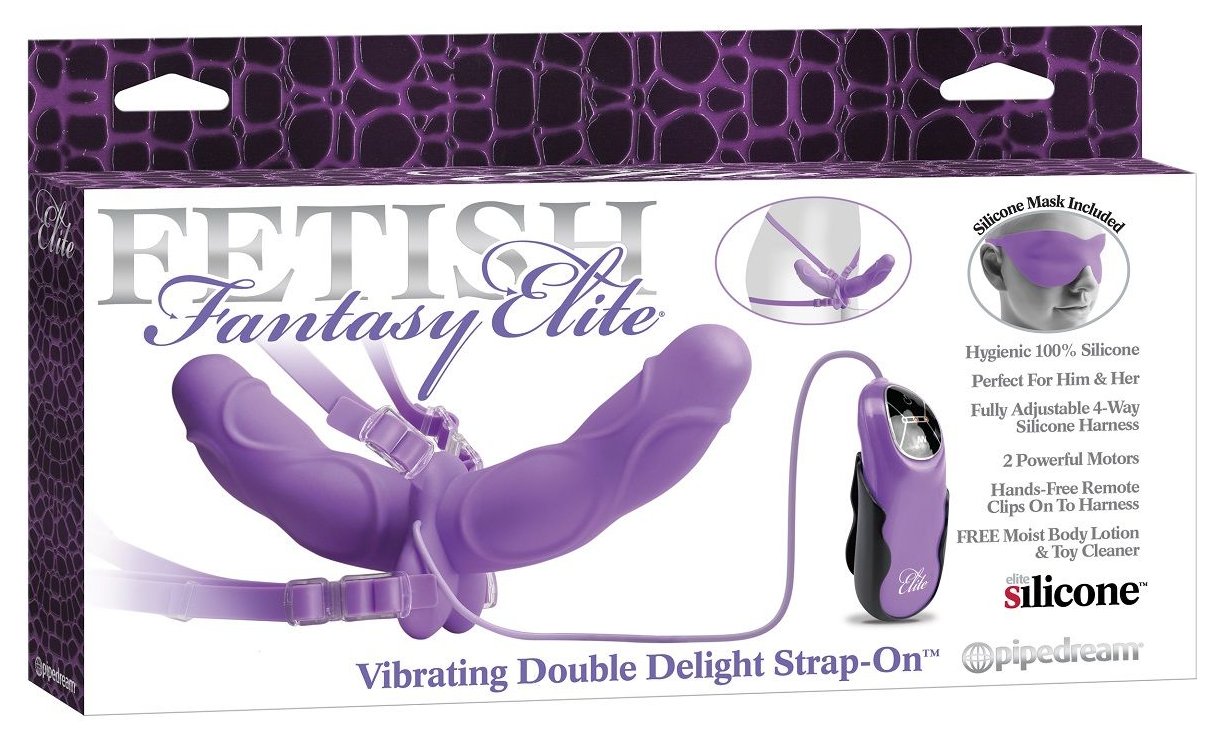 Купить женский вибрострапон с вагинальной пробкой Vibrating Double Delight  Strap-On 12,7 см - 7x7.ru. Цена - 11105 руб.