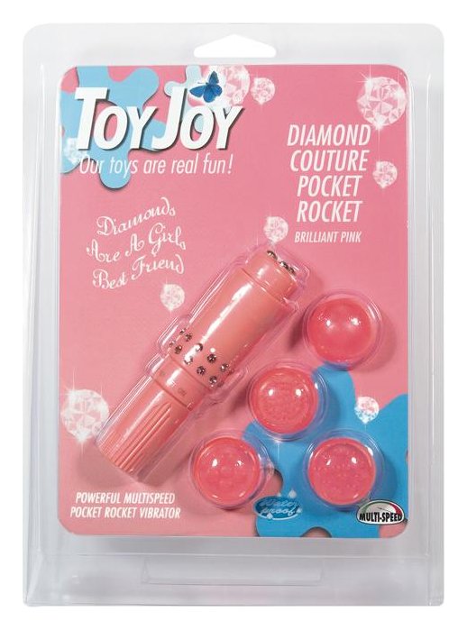 Розовая виброракета DIAMOND POCKET ROCKET - 10 см - Toy Joy - Китай. 