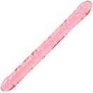  Розовый двухголовый фаллоимитатор Crystal Jellies - 45,7 см. 