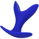  Синяя силиконовая расширяющая анальная пробка Bloom - 8,5 см. 