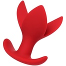  Красная силиконовая расширяющая анальная пробка Flower - 9 см. 