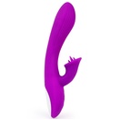  Картинка Фиолетовый рельефный вибратор-кролик QUEJOY - 25 см.