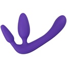  Картинка Фиолетовый безремневой страпон с двумя пробками Triple Teaser