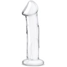  Прозрачный стеклянный фаллоимитатор 6’’ Glass Dildo With Veins   Flat Base - 15,2 см. 