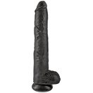  Картинка Чёрный фаллоимитатор-гигант 14  Cock with Balls - 37, 5 см.