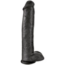  Чёрный фаллоимитатор-гигант 15  Cock with Balls - 40,6 см. 