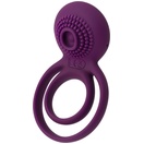  Фиолетовое эрекционное виброкольцо Tammy с подхватом мошонки  
