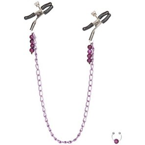 Фиолетовая цепь с зажимами на соски Purple Chain Nipple Clamps 