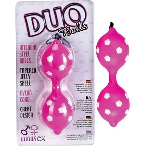  Розовые вагинальные шарики со смещенным центром тяжести DUO BALLS 