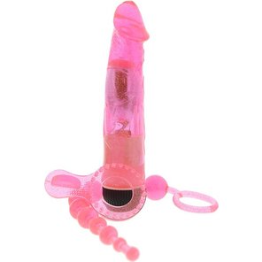  Набор розовых гелевых стимуляторов: вибратор, анальные шарики, кольцо 