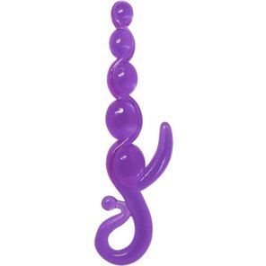  Фиолетовый анальный стимулятор-цепочка 22 см 