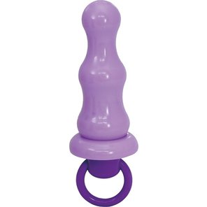  Фиолетовый анальный вибратор с колечком 8,9 см 