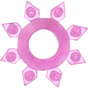  Розовое гелевое эрекционное кольцо-звезда 