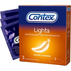  Особо тонкие презервативы Contex Lights 3 шт 