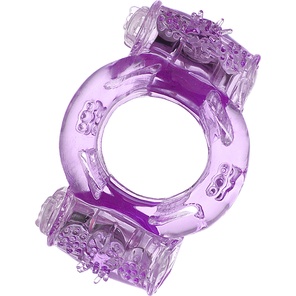 Фиолетовое виброкольцо с двумя вибропульками 
