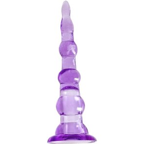  Фиолетовый анальный вибромассажёр-ёлочка 14,5 см 