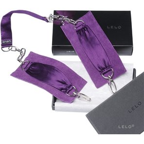  Фиолетовые шелковые наручники с цепочкой Sutra 