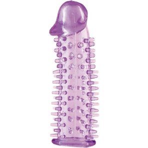  Фиолетовая насадка на половой член с закрытой головкой и шипами 12,5 см 