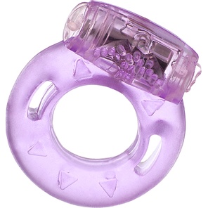  Фиолетовое эрекционное кольцо с виброэлементом в верхней части 