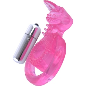  Розовая вибронасадка со стимулятором клитора Язычок 