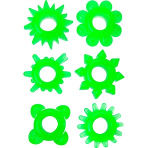  Набор из 6 зелёненьких эрекционных колец 
