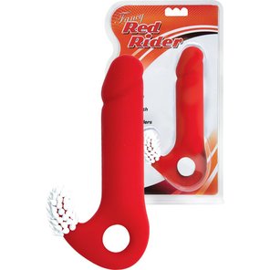  Красная вагинальная втулка с клиторальным стимулятором 