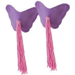  Фиолетовые пэстисы в форме бабочек с кистями Pasties Purple Butterfly 