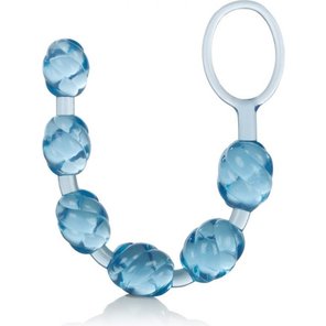  Голубая анальная цепочка Swirl Pleasure Beads 20 см 
