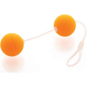  Оранжевые вагинальные шарики на прозрачной сцепке 