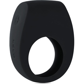  Чёрное эрекционное кольцо Tor 2 с вибрацией 