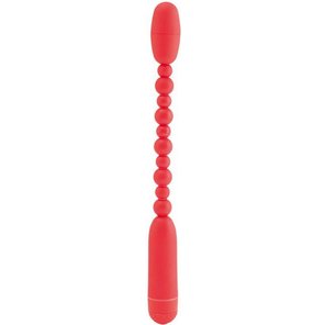  Красный анальный вибратор-палочка 19 см 