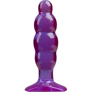  Фиолетовая рельефная анальная пробка SpectraGels Purple Anal Stuffer 14 см 