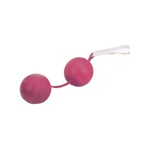  Вагинальные шарики розового цвета с силиконовой сцепкой 