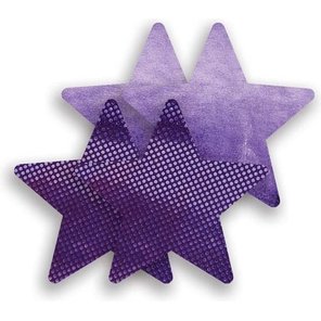  Комплект из 1 пары фиолетовых пар пэстис-звездочек с блестками и 1 пары сиреневых пэстис-звездочек с 