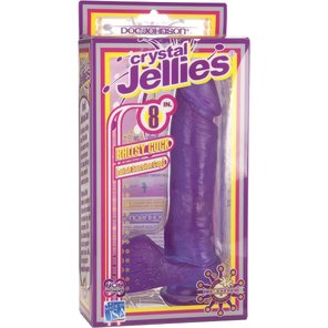  Фиолетовый фаллос на присоске CRYSTAL JELLIES 20,5 см 