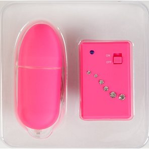 Розовое виброяйцо с пультом ДУ 8 см 