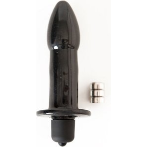  Чёрная вагинально-анальная вибровтулка 8 см 