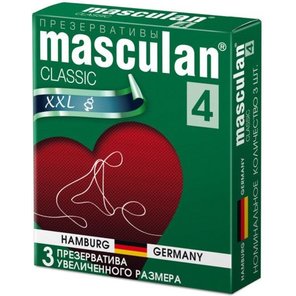  Презервативы Masculan Classic 4 XXL увеличенного размера 3 шт 