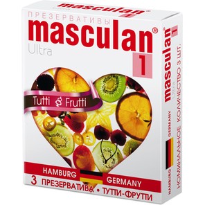  Жёлтые презервативы Masculan Ultra Tutti-Frutti с фруктовым ароматом 3 шт 