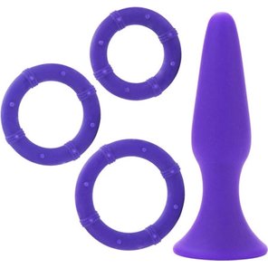  Фиолетовый набор: анальная пробка эрекционные кольца 
