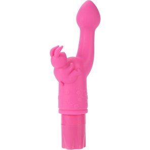  Розовый вибромассажер клиторально-вагинальный Bunny Kiss 