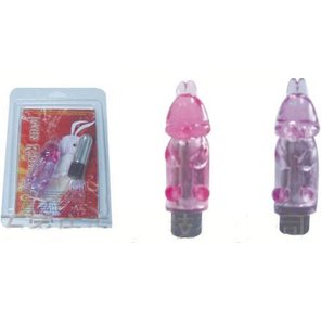  Фиолетовая вибропуля с насадкой Зайчонок 